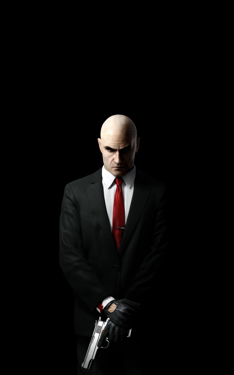 Simple Background, Suits, gun, Portrait Display, 4K, Agent 47, video games, Hitman, Hitman: Absolution