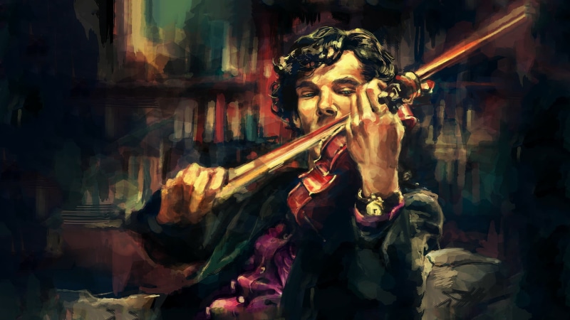Benedict Cumberbatch, real people, Sherlock, portrait, hairstyle, musician, alicexz, concert, occupation, violin, skill, nightlife, one person, waist up