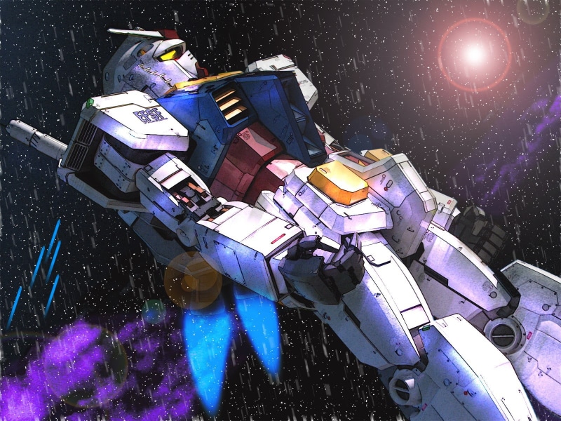 nature, 720P, no people, mech, cold temperature, water, mode of transportation, nautical vessel, anime, Gundam, outdoors, night, high angle view