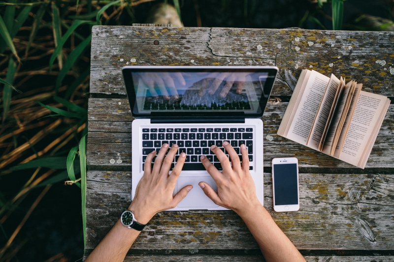 work, communication, working, typing, hand, lake, outdoors, computer Keyboard, adults only, 4K, using Laptop, Macbook, boy, business, technology, adult