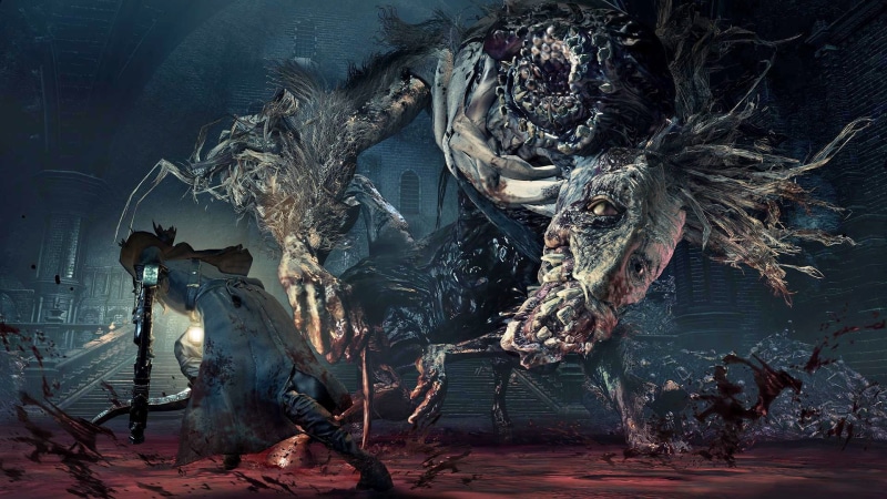 water, digital, human representation, 1080P, Ludwig the Accursed, Bloodborne, architecture, religion, the past, female likeness, tree, no people, belief