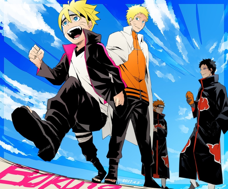 Anime, festival, low angle view, Boruto, cloud - sky, Obito Uchiha, obito, men, celebration, lifestyles, nature, multi colored, 1080P, Boruto Uzumaki