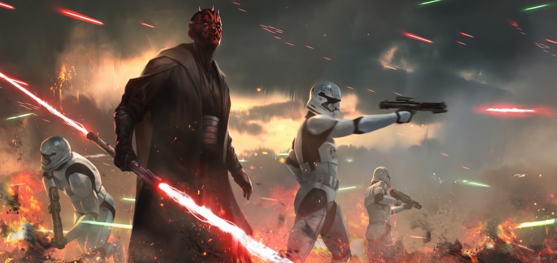 4K, Darth Maul, Sith (Star Wars), Lightsaber, Star Wars, Stormtrooper, Battle