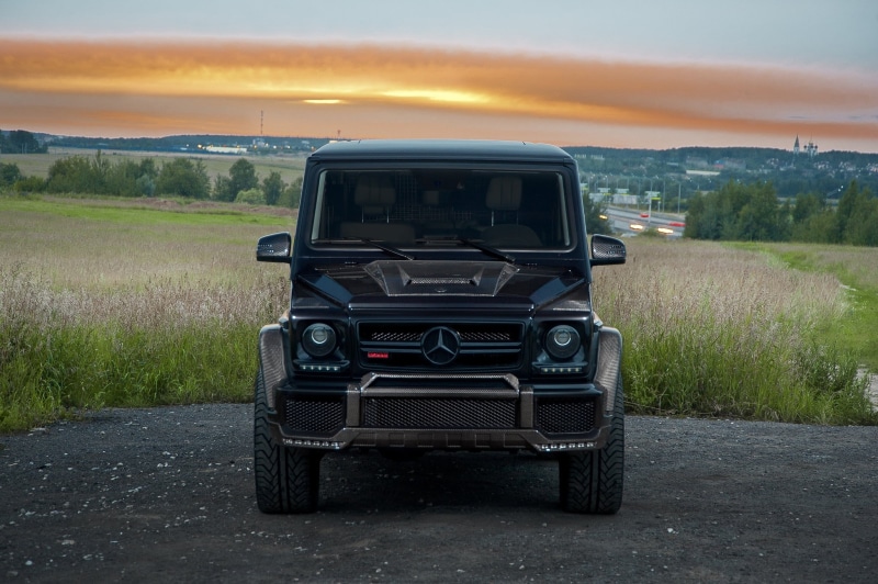 cloud - sky, 1080P, plant, AMG, nature, motor vehicle, suv, G800, land, Brabus, W463, sky, G63, field, road, black, landscape, beauty in nature, grass