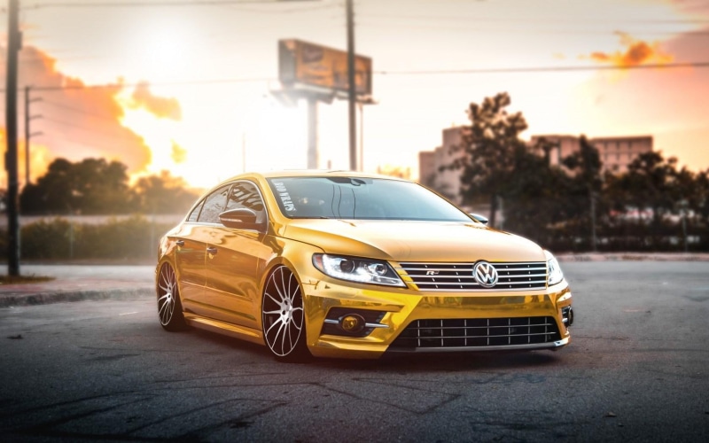 cc, passat, 720P, car, volkswagen, gold, front, tuning
