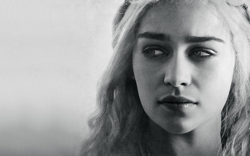 Daenerys Targaryen, Emilia Clarke, Game of Thrones, 1080P, monochrome