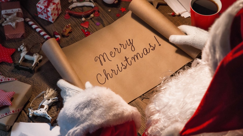 santa claus, christmas, xmas, wood plank, 4K, wooden, handwriting, merry christmas