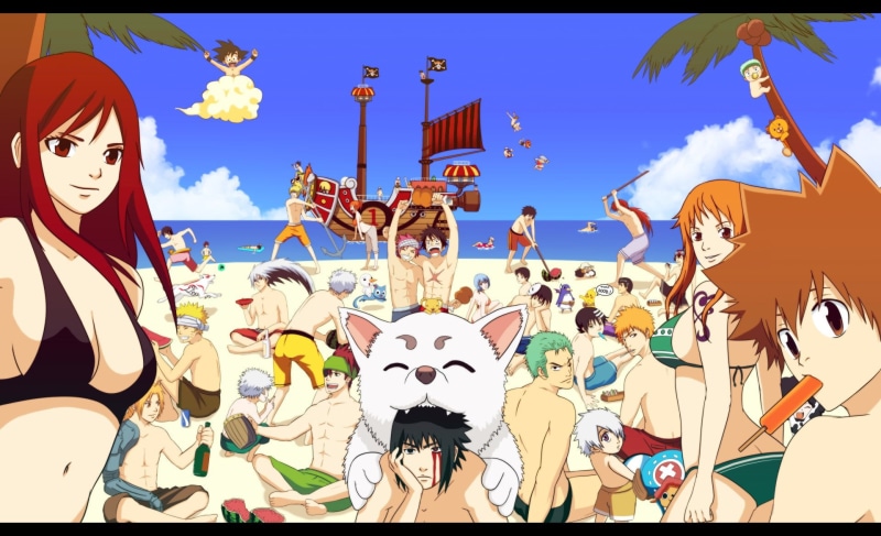 Toriko (Toriko), celebration, crowd, Baby Beel, Allen Walker, Gon Freecss, Ryoma Echizen, male likeness, Lavi (D. Gray-Man), creativity, Kon (Bleach), Sasuke Uchiha