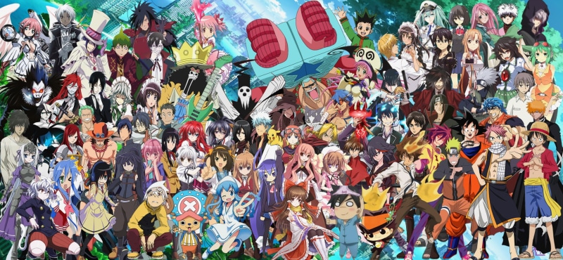 Ichigo Kurosaki, real people, crowd, Yuno Gasai, Ryuk (Death Note), Kirito (Sword Art Online), Eren Yeager, Kagura (Gintama), multi Colored, 1080P, Mato Kuroi