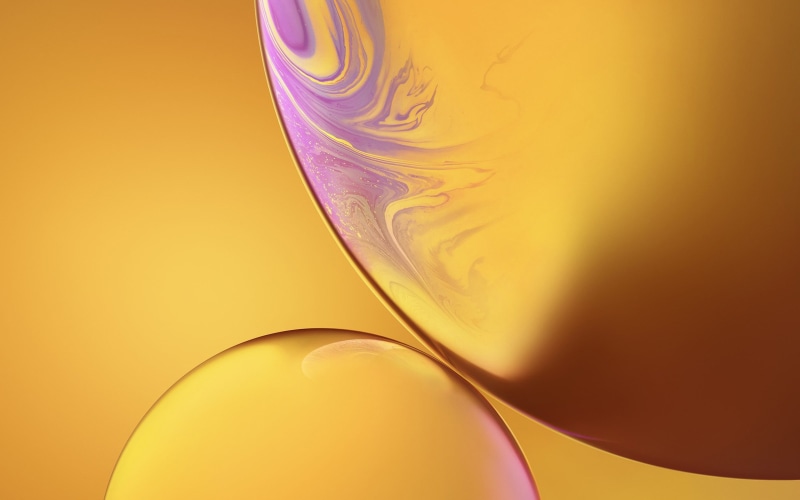 iphone, xs, bubble, 4K, official, apple, art, yellow, max