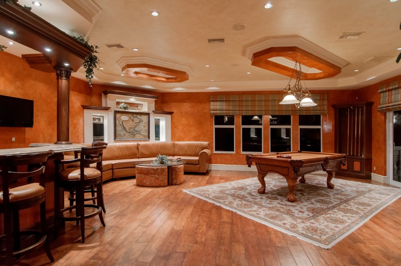 painted, glass, luxury, home showcase interior, coffee, beside, indoors, interior, windows, domestic Room, leather, modern, pool table, home Interior, architecture And Buildings