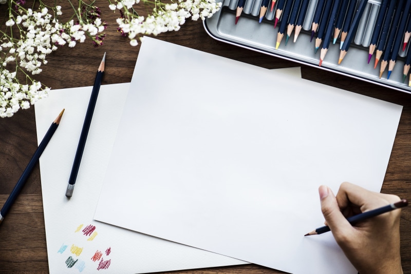 note pad, 1080P, copy space, writer, lancer, writing, workspace, furniture, rainbow, paper, stationery, creativity, desk, design space, drawing, pen, working