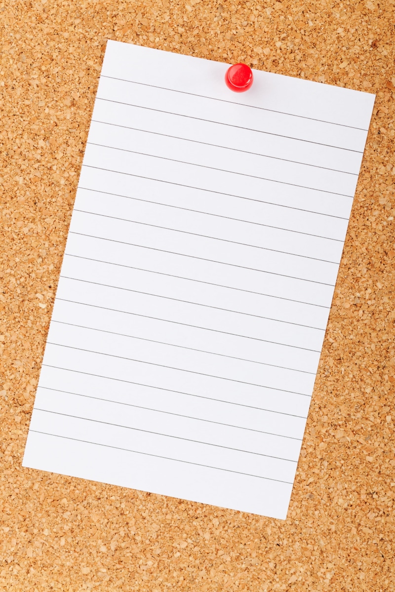 memo, thumbtack, still life, white color, writing paper, business, office Supply, lined, close-up, list, note, pad, communication, indoors, black, sheet