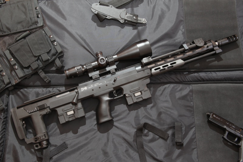 gun, tactical, security, 5K, communication, day, rifle, 62 mm, clothing, government, still life, ammunition, scope, DSR-1, armed forces, machine gun, conflict