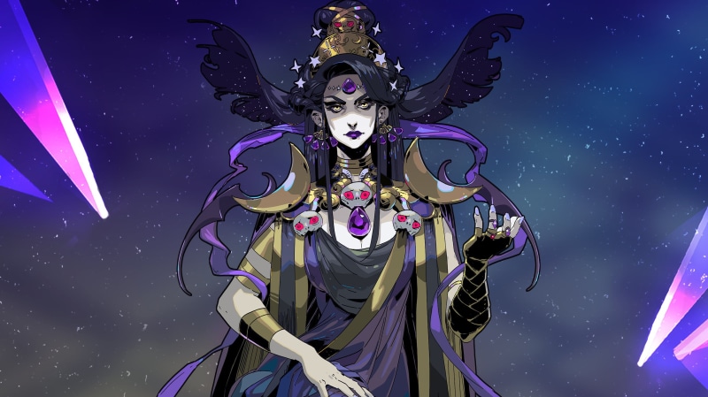 artwork, Greek mythology, digital art, Nyx, video game characters, 2K, Hades (Nyx), Supergiant Games, video games, video game art, Hades (Game)