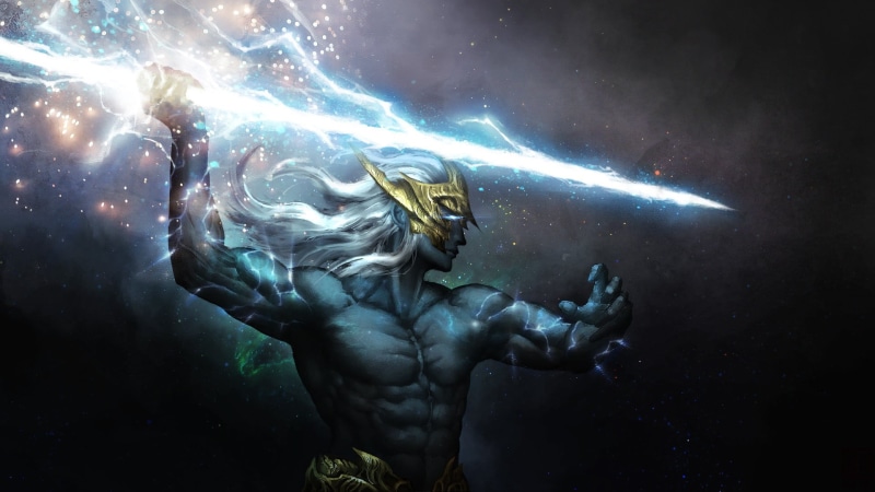 lights, drawing, spear, digital art, lightning, Greek mythology, digital painting, digital, God, fictional, artwork, fantasy art, strike, mythology, fictional character