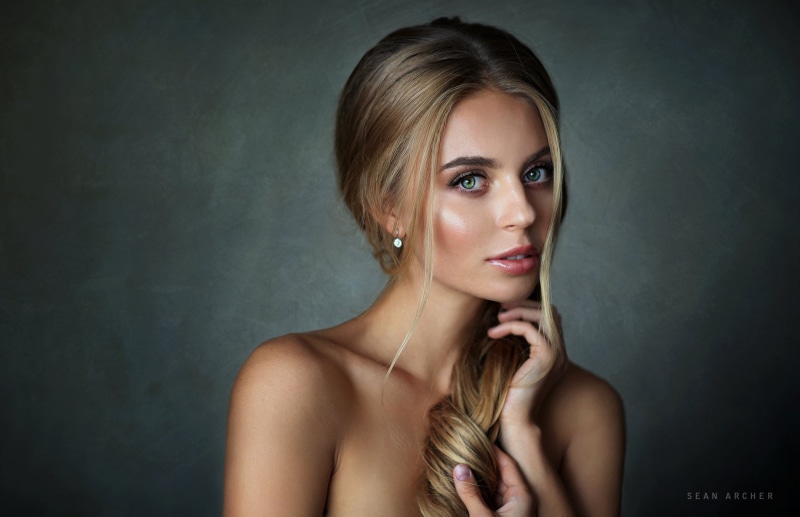 beautiful woman, women, headshot, portrait, human face, 720P, beauty, beautiful people, studio shot, blonde, fashion, adult, one person, indoors, Sean Archer