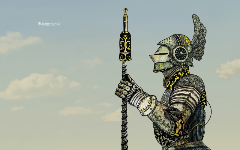 sculpture, human representation, day, statue, Microsoft, the past, representation, sky, blue background, Zune, no people, history, creativity, outdoors