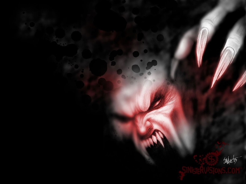 1080P, dark fantasy, red eyes, demon, horror, claws