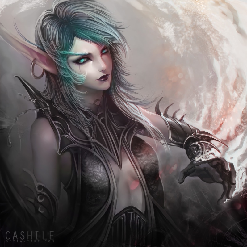 World of Warcraft, 2K, elf, girl, earring, art