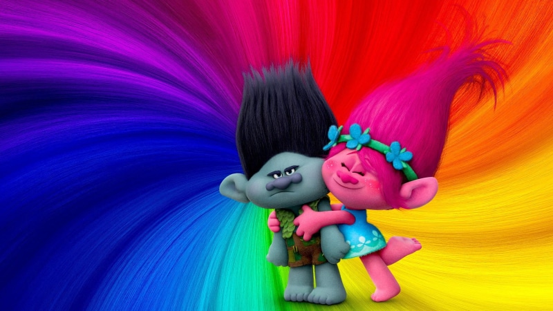 Trolls, creativity, celebration, art and craft, toy, textile, focus on foreground, pink color, hairstyle, yellow, figurine, studio shot, Movie, human representation