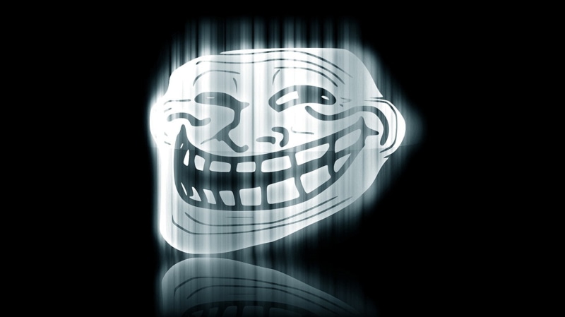 troll face, 720P, memes, illuminated, glowing, shape, light - natural phenomenon, copy space, pattern, night, silver colored, black background, circle
