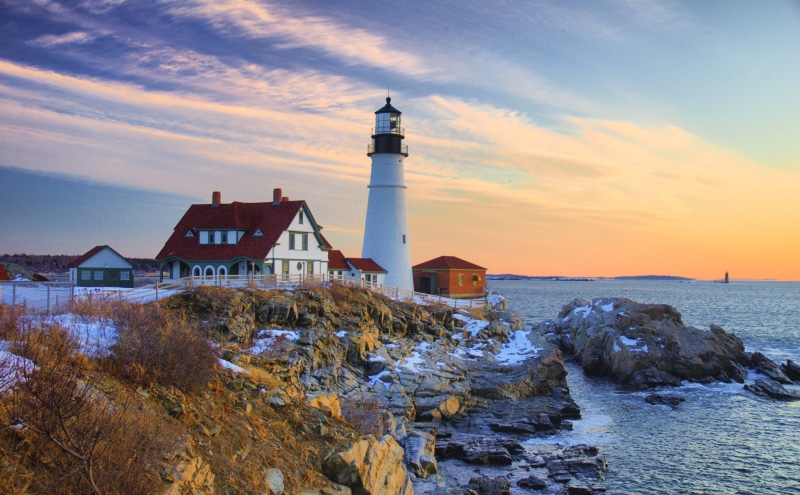 blue, BRAVO, atlantic ocean, seascape, maine, nature, beacon, Sunrise, coastline, light, snow, casco bay, PHL, white light, explore, white, cape elizabeth
