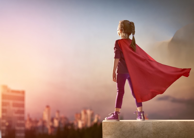 2K, girl, standing, Supergirl, 4K, cape, wearing, Cosplay, ledge, red