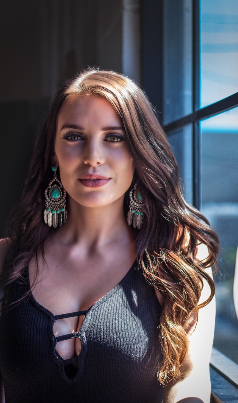 human, one person, people, hair, smile, indoors, 4K, jewellery, female, window, women, window light, fashion, looking at camera, window ledge, wearing