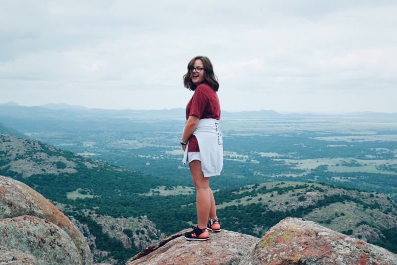nature, peak, top, mountain range, mountain, full length, summit, sky, young women, cloud - sky, scenics - nature, day, lifestyles, outdoors, real people