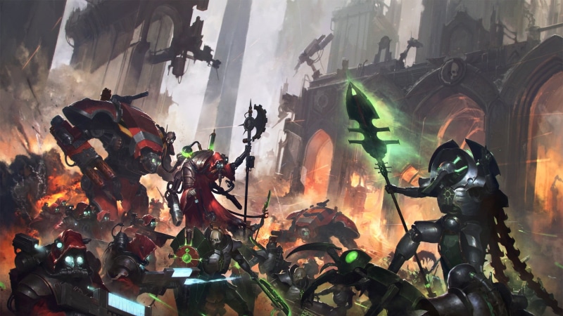 Warhammer 40 000, Forgebane, Adeptus Mechanicus, necrons, 1080P, forge world, lord necron, tech priest