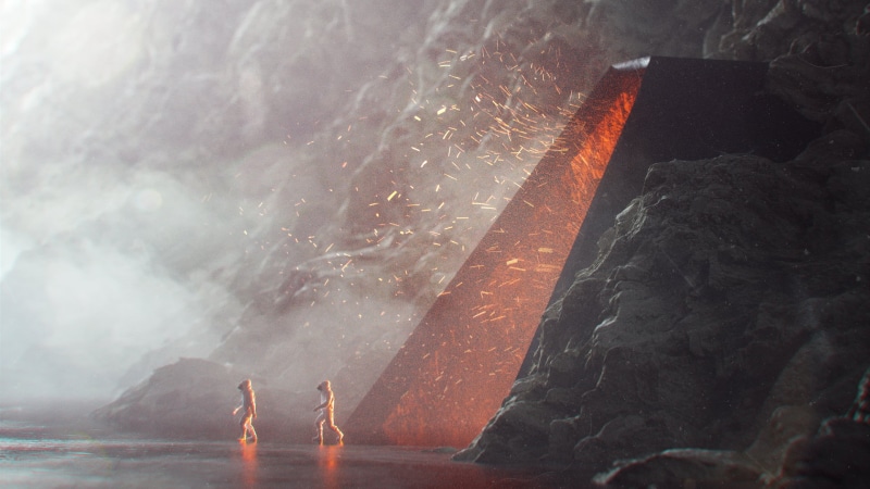 1080P, dark, black, sea, people, nature, solid, men, stuz0r, real people, rock - object, walking, Cinema 4D, away, two, lifestyles, two people, standing