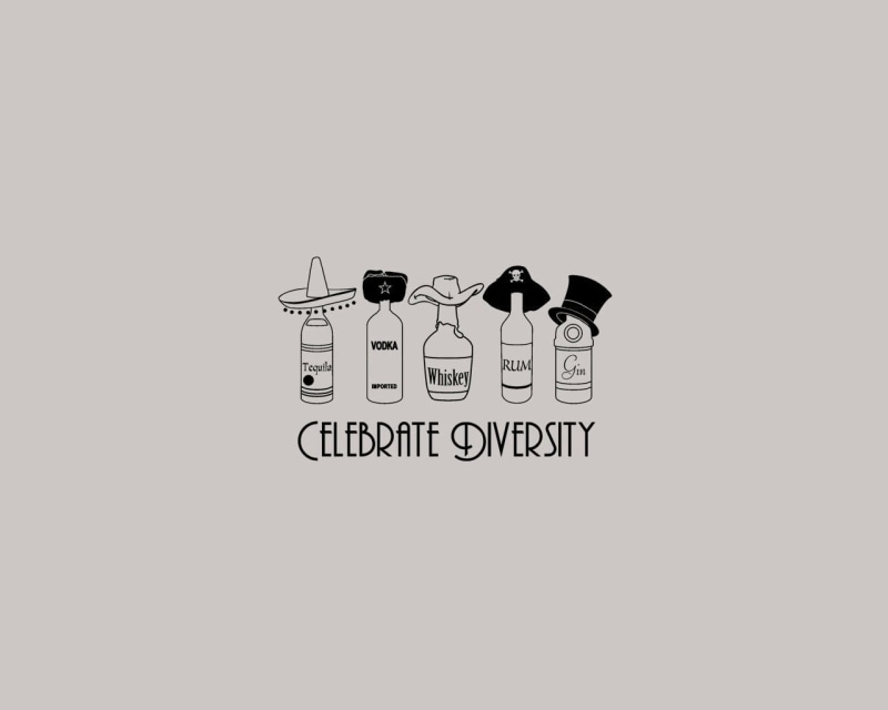 black color, copy space, indoors, arrangement, sign, white background, alcohol, no people, studio shot, capital letter, Tequila (Alcohol), minimalism, western script