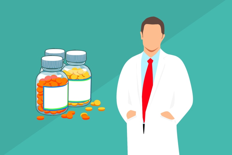 seller, illustration, medicine, food and drink, pharmacist, pharmacology, drugstore, men, medical supplies, vitamins, white, food, drugs, pill, businessman