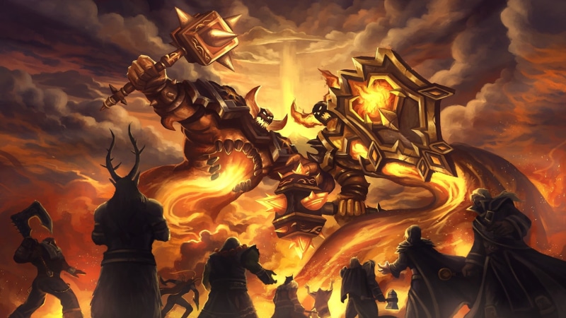 fire - natural phenomenon, male likeness, glowing, video games, heat - temperature, sculpture, representation, Warcraft, toy, female likeness, digital art