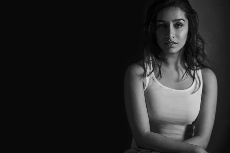 looking at camera, shraddha, beautiful woman, women, front view, young adult, depression - sadness, black background, 1080P, hairstyle, one person, contemplation