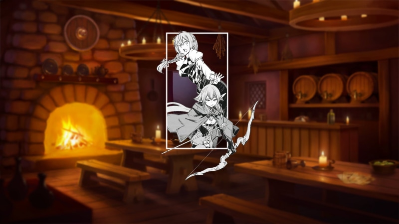 1080P, picture-in-picture, Goblin Slayer, anime, anime girls, tavern, High Elf Archer (Goblin Slayer)