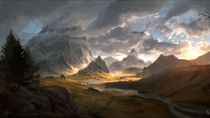 Fighting, fantasy, Elder, rpg, artwork, mmo, Skyrim, action, Scrolls, online, 2K