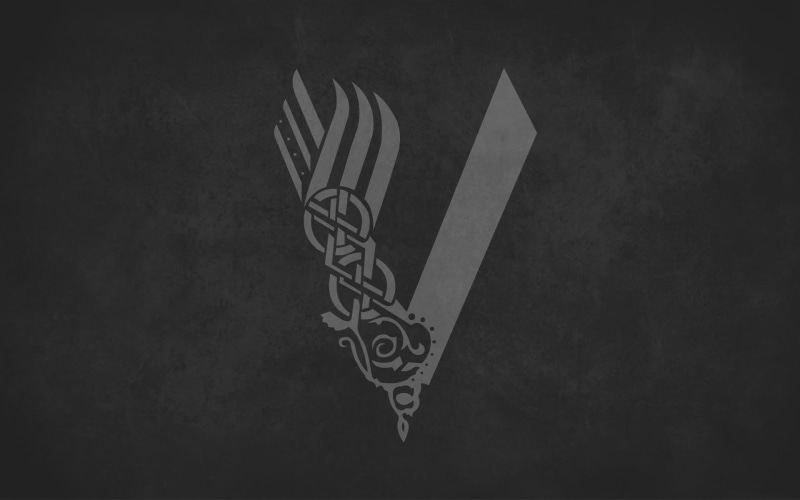 1080P, logo, minimalism, Vikings, Vikings (TV series), TV, V, viking