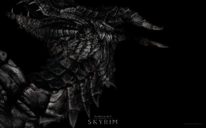 dragon, poster, biology, skyrim, growth, studio shot, science, human Skull, plant, textured, creativity, art and craft, black Color, western script, 1080P