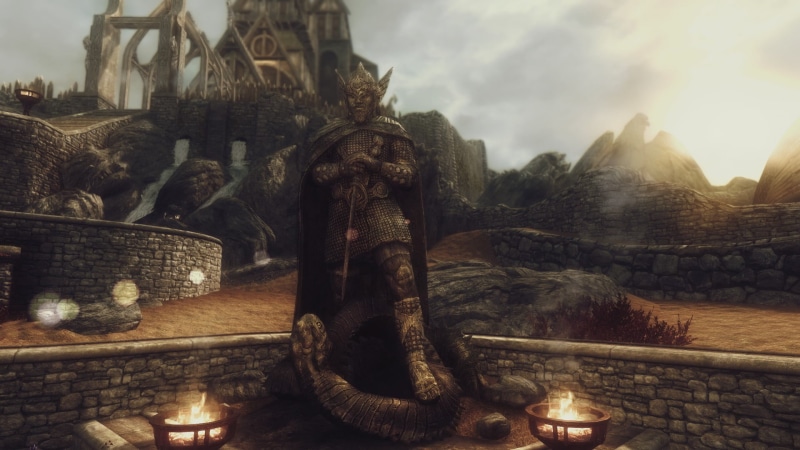 man, wood - material, nature, container, sky, built structure, day, architecture, Talos, wearing, The Elder Scrolls V: Skyrim, history, digital