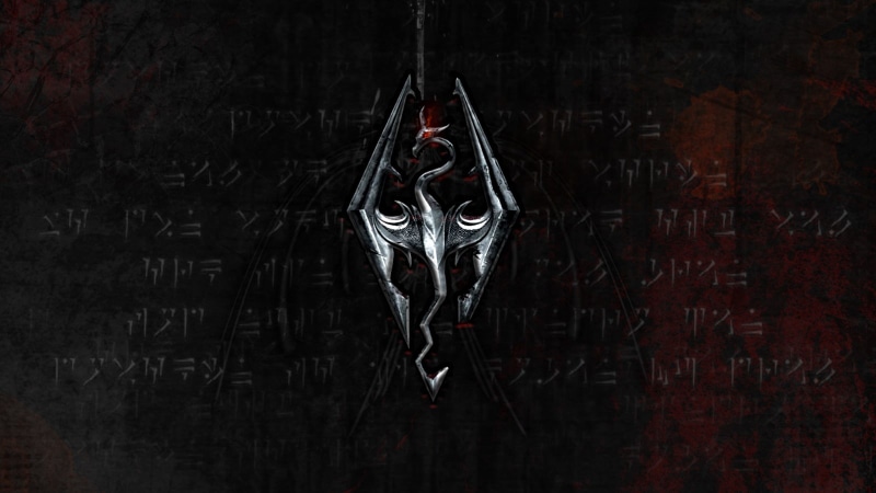 skyrim, grey, hd, video games, scrolls, dragon, illustration, elder, 720P