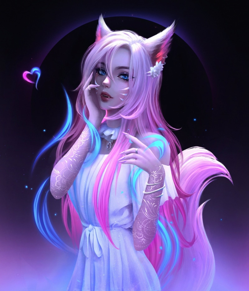 artwork, Ahri (League of Legends), video games girls, League of Legends, illustration, KDA Ahri, video game characters, digital art, 1080P, Riot Games