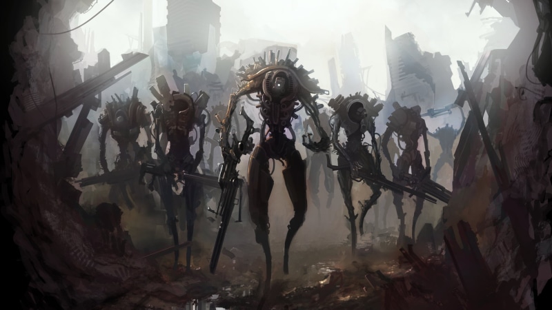 fantasy, horror, lifestyles, war, photographer, young adult, standing, architecture, women, people, 1080P, robot, adult, androids, halloween, illustration