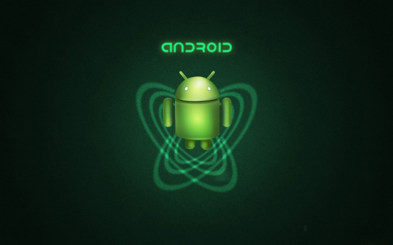 1080P, green, robot, Android (operating system), digital art, green background