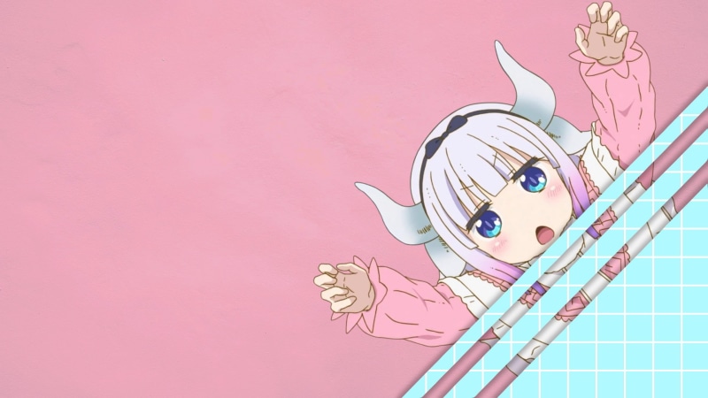 horns, simple background, 1080P, Kobayashi-san Chi no Maid Dragon, Kanna Kamui (Kobayashi-san Chi no Maid Dragon)