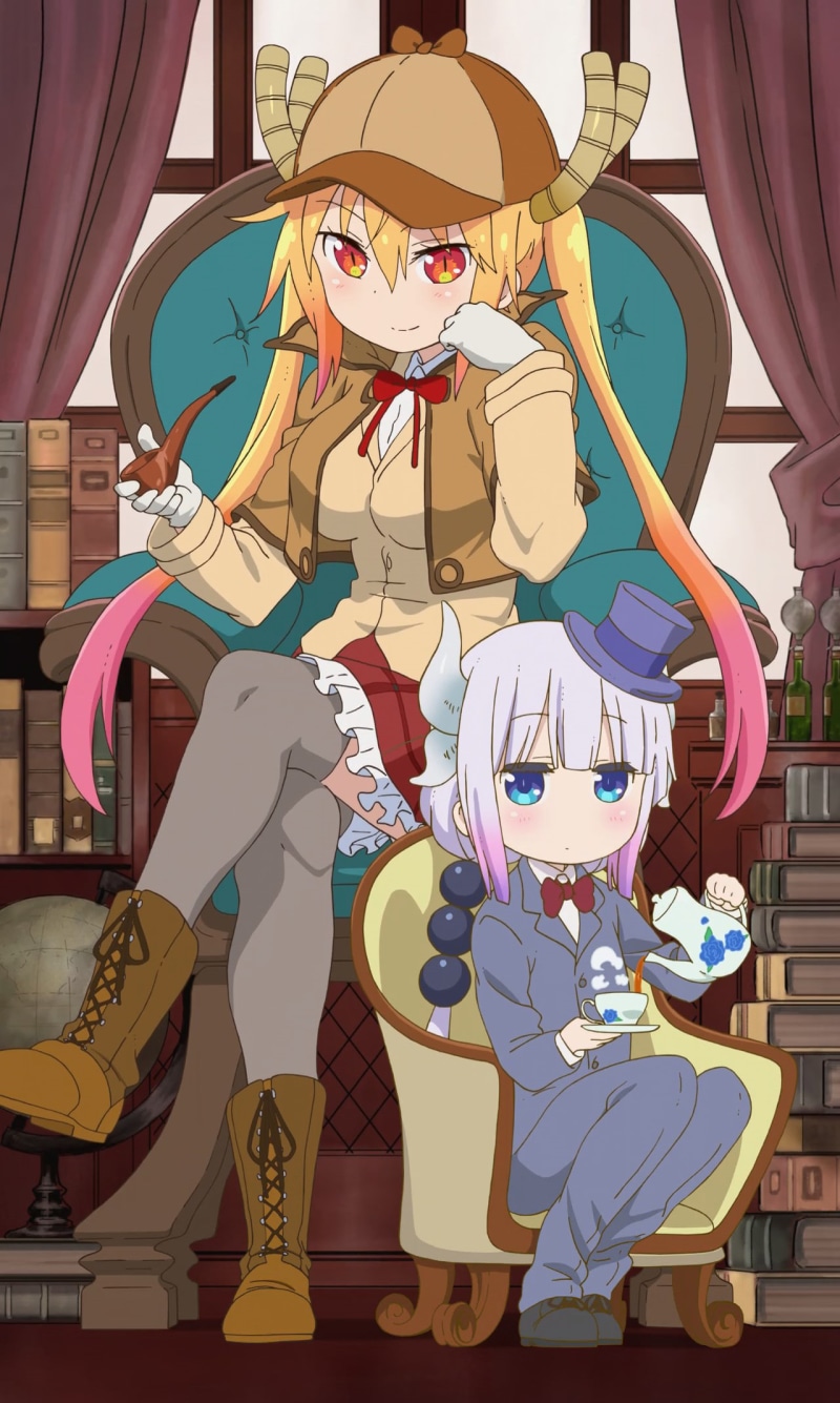 anime, anime girls, white skin, Kanna Kamui (Kobayashi-san Chi no Maid Dragon), 1080P, Kobayashi-san Chi no Maid Dragon, Tohru (Kobayashi-san Chi no Maid
