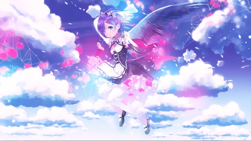animal representation, close-up, purple, cloud - sky, digital composite, fragility, outdoors, day, wings, clouds, blue eyes, illustration, representation