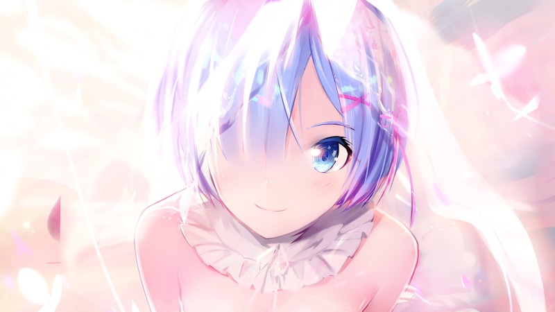 Rem (Re: Zero), digital composite, human representation, pink color, close-up, anime girls, 1080P, Re:Zero Kara Hajimeru Isekai Seikatsu, creativity, portrait