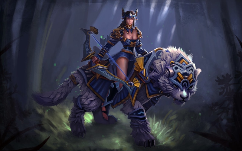 1080P, shooter, dota, warriors, hero, hd, screen, arrow, moon, dawn, game, android, mirana, bow, full